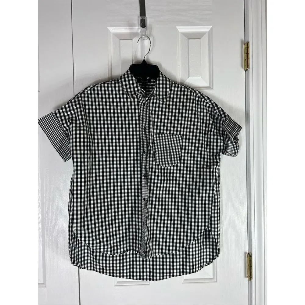 Madewell Womens Black White Button Up Blouse Size XS